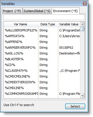 Select_Variable_Environment_variables